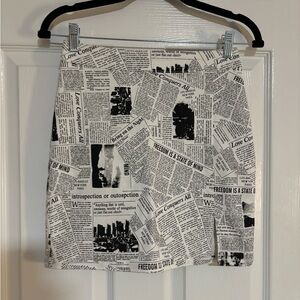 Small Windsor Newspaper Skirt with Zipper on side and slit on thigh